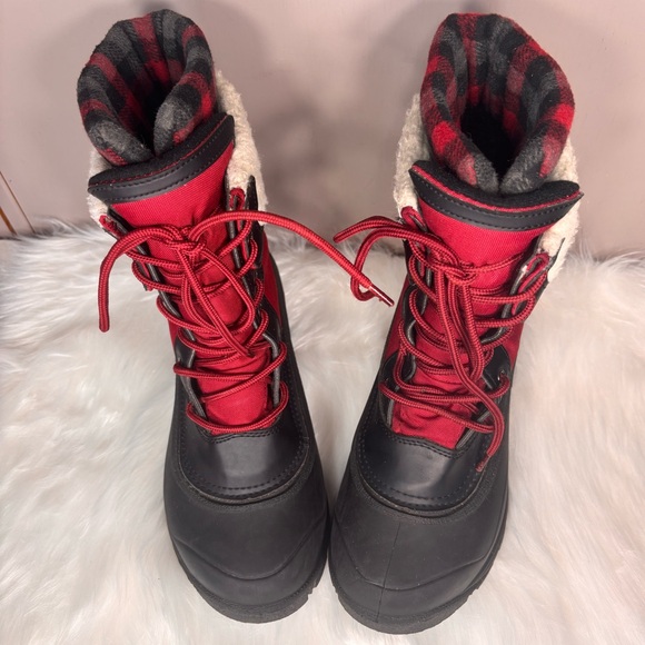 KAMIK Red & Black Plaid Cuff Boots - Picture 6 of 9